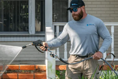 man-pressure-washing